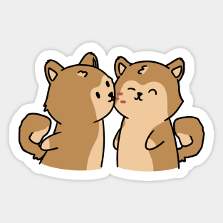 Lovely dogs, a sudden kiss. Sticker